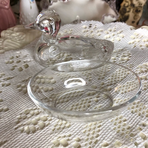 Lead glass duck trinket dish - Picture 3 of 10